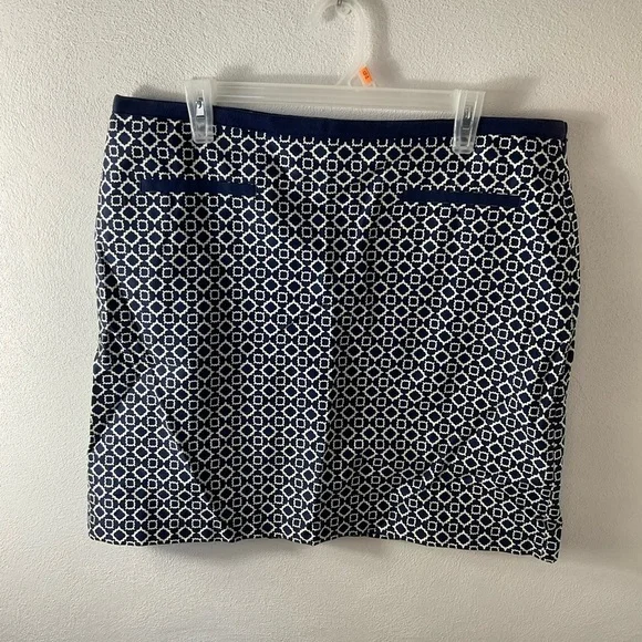 Talbots Blue & White Skirt Sz 14 - Picture 1 of 4
